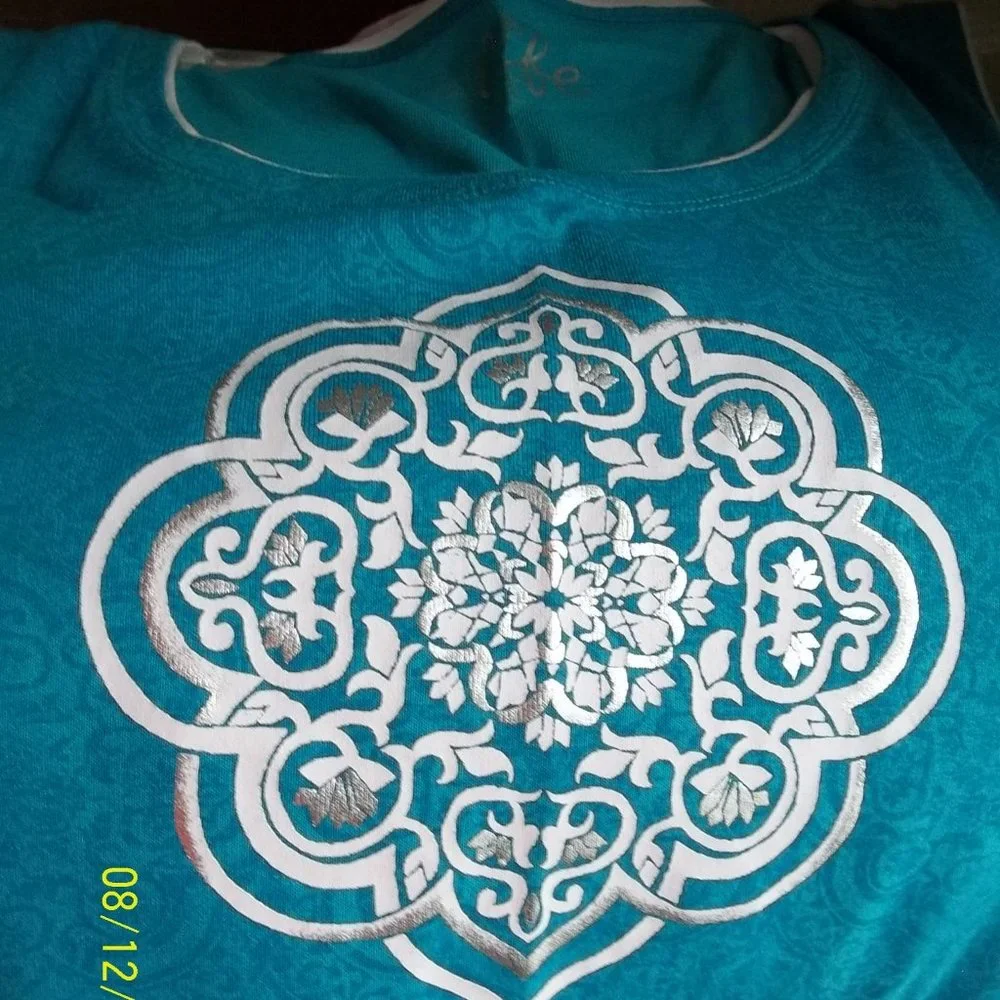 made for Life 2X Aquamarine/White Layered Tank Top - Picture 3 of 5